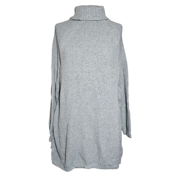 Grey Turtleneck Cotton Blend Sweater Size Medium 14/16 - Picture 1 of 4